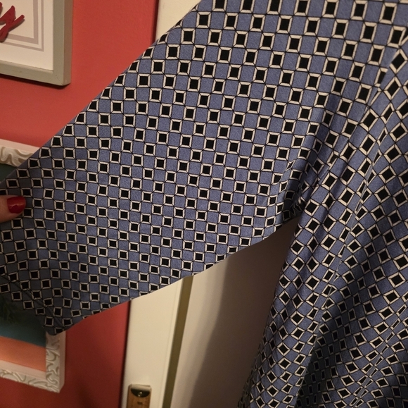 Max Studio Geometric 3/4 Length Sleeve Top Petite Large NWT - Picture 2 of 11